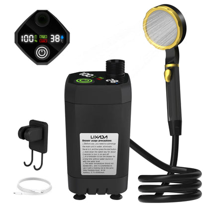 Portable Camping Shower Pump – Rechargeable Outdoor Shower for Hiking, Travel, and Beach.
