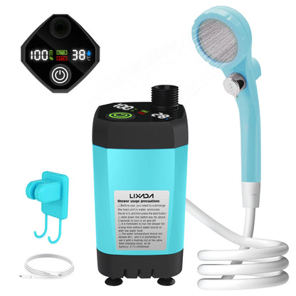Portable Camping Shower Pump – Rechargeable Outdoor Shower for Hiking, Travel, and Beach.